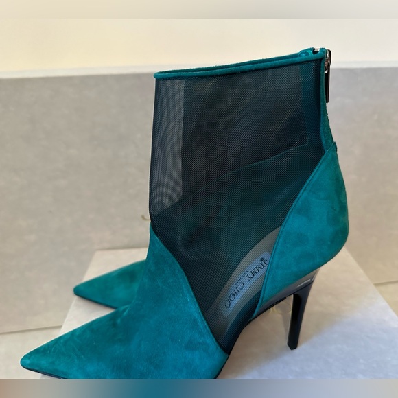 Jimmy choo Sioux 100 mesh-paneled leather ankle boots - Picture 7 of 12